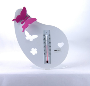Termometro goccia rosa