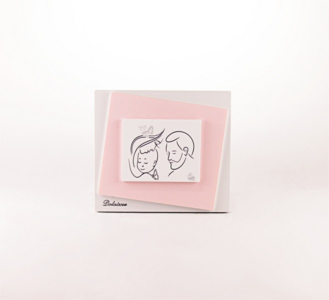 Quadretto Sacra Famiglia rosa