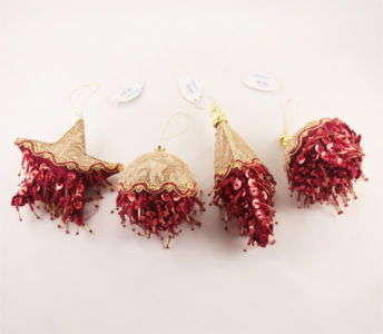 Set sfere tessuto e paillettes