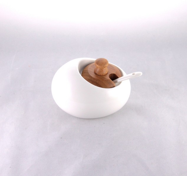 Hetoco Zuccheriera in Marmo Zuccheriera Ceramica con Coperchio e Cucina Set 3 Pezzi Black×4 